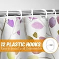 thumbnail image 2 of Floral Shower Curtain, Colorful Botanical Flower Leaves Bohemian Shower Curtain with Plastic Hooks, Decorative Waterproof Polyester Curtain 72x72 Inches, Plum, 2 of 6
