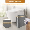 thumbnail image 3 of Toilet Paper Basket with Wood Lid Large Capacity Toilet Paper Storage Foldable Toilet Paper Holder Multifunctional Toilet Paper Storage Cabinet for Bathroom, 3 of 9