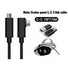 Compatible for Meta/Oculus Link Virtual Reality Headset Cable for Quest 3/2/1 and Gaming PC, 90 Degree Angled Type C to C High Speed Data Transfer & Fast Charging (16ft/5m) with USB C-A adapter
