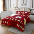 thumbnail image 3 of Baseball Quilt Set Twin Sports Coverlet Set, Baseball Lovers Bedspread Set,Sports Themed Bed Cover with 1 Pillowcase Bedroom Decor,Red Golden Black,Arizona, 3 of 4