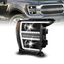 ANZO 21-23 Ford F-150 LED Projector Headlight Passenger Side with Switchback & Sequential Turn Signal, Black Housing
