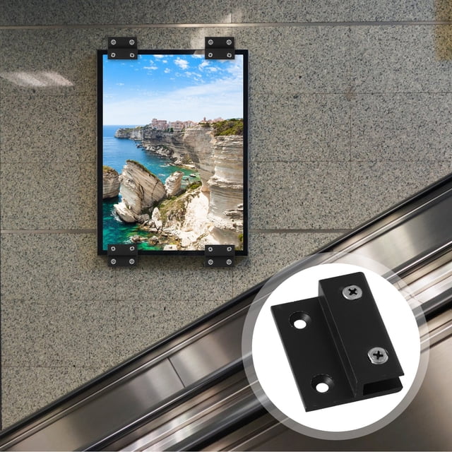 WRISTBIQUE 6Ud Sujetadores De Vidrio Negros De Aluminio Para Estantes Y Con Amplio Agujero