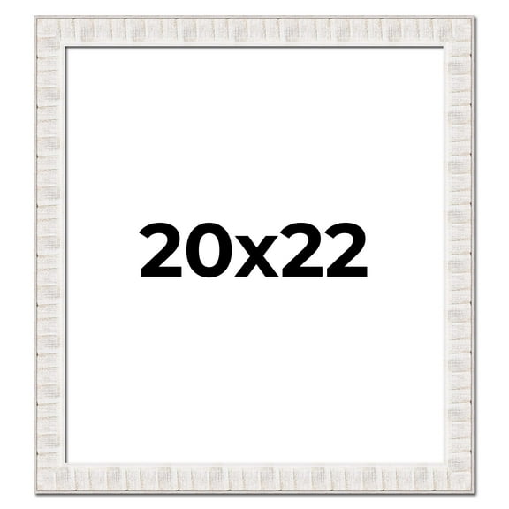 20x22 Frame White Sonoma Rustic Wood Picture Frame | 1.5 Inch Moulding Width | Complete with UV