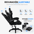 thumbnail image 4 of Silla Gaming Con Luces LED RGB Reclinable, Altura Ajustable Ergonómica, Sillón Gamer Para PC Con Cojines Lumbar Y Cervical, Apoyabrazos Ajustables Para Oficina Y Estudio, 4 of 6