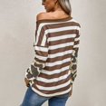 thumbnail image 4 of Sudadera con capucha para mujer, estampado de leopardo, empalme, cuello redondo, manga larga, Top suelto de otoño para mujer, marrón, XXL, 4 of 7