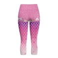 thumbnail image 5 of SCRAWLGOD Mermaid Scales Seashell Pink Stretch Capri Leggings for Women, Lightweight High Waisted Yoga Pants with Pockets, Breathable Tummy Control Workout Leggings Yoga Capris, 3XL, 5 of 7