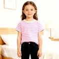 thumbnail image 1 of T-shirt Classique à Rayures Col Rond pour Enfants Manches Courtes Décontracté Doux Confortable pour Jouer au Quotidien, 1 of 5