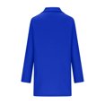 thumbnail image 4 of Wyobmus Women's Single Breasted Peacoat Plus Size Jcaket Wool Blend Stand Collar Mid Long Trench Coat Blue, 4 of 6