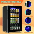 thumbnail image 6 of JIEJIA Mini Fridge with Touch Control Panel, 120-Can Small Beverage Refrigerators with Glass Door and Removable Shelves for Soda Beer or Wine, 3.5 Cu.ft, 6 of 9