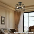 thumbnail image 3 of 110V Caged Chandelier Semi-Flush Mount Kitchen Farmhouse Ceiling Light Fixture for Kitchen, Living Room, 3 of 20