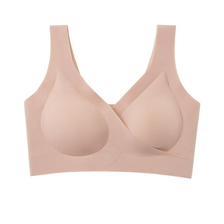 

Womens Nursing Bras Clearance Bib Pants Coverall Front Buckle Steel Ring Free Breathable Lingerie Cotton Bra Pink M