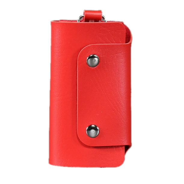 PU Leather Car Key Chain Ring Soild Color Keys Holder Pouch Case Organizer Bags Car Accessories