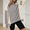 thumbnail image 3 of Sweatshirt for Women Crewneck Loose Fit Sweater Color Block Long Sleeve Knitted Pullover Fall Fashion Winter Clothes, 3 of 4