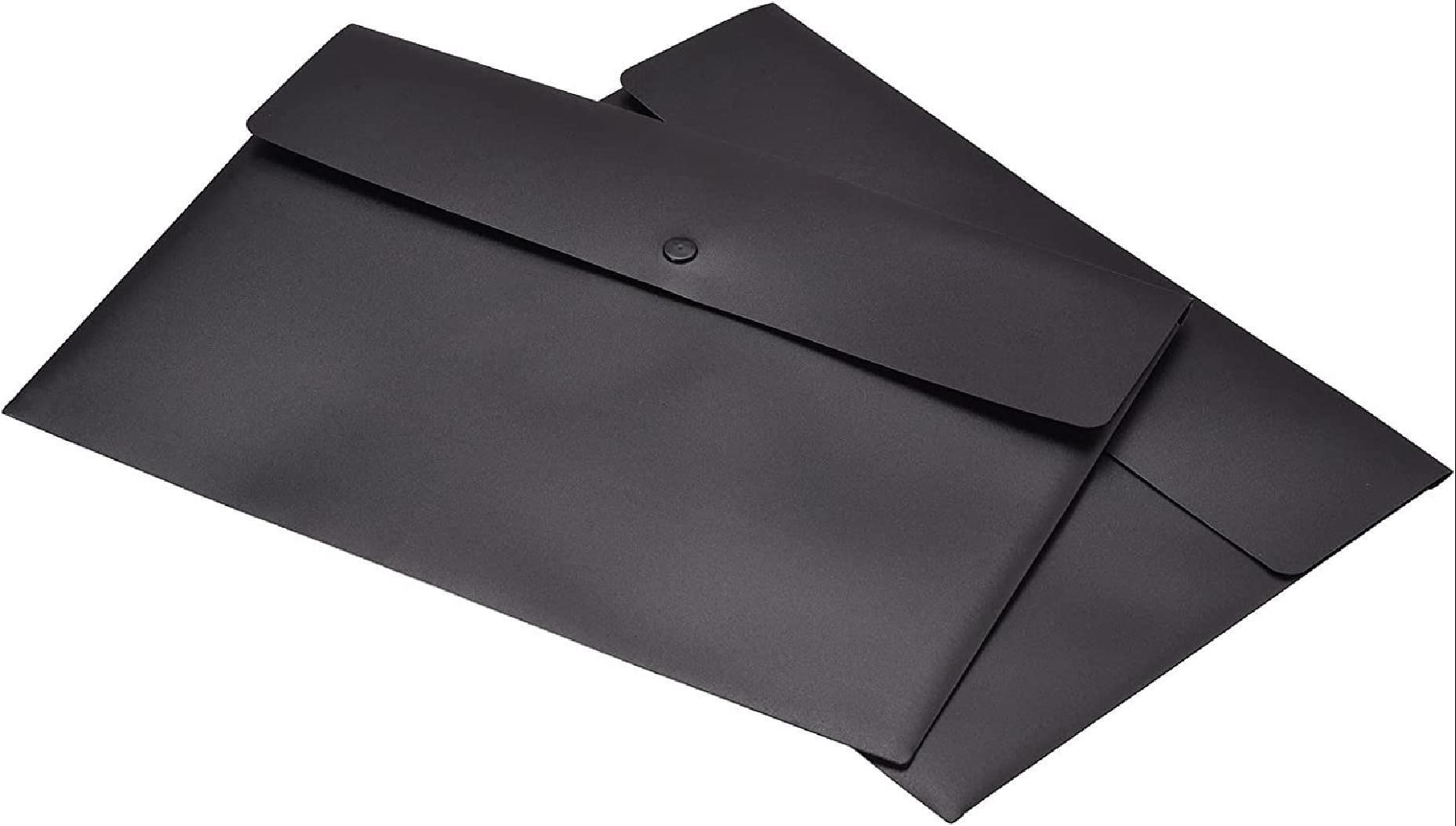 File Folder Pockets, A4 Envelope Document Organizer with Snap Button for Home Office Stationery