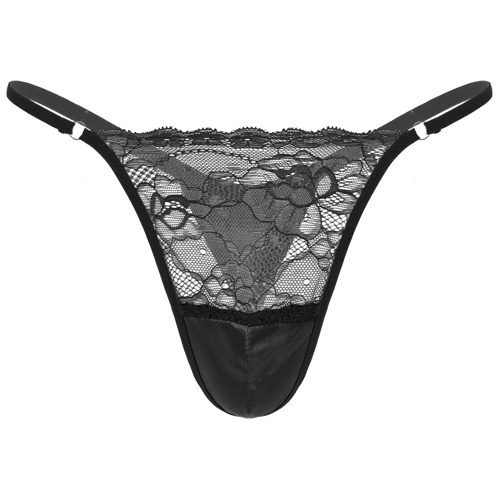 Mens Lingerie Sissy Maid Floral Lace Bikini Briefs Bow Underwear Panties Thongs 