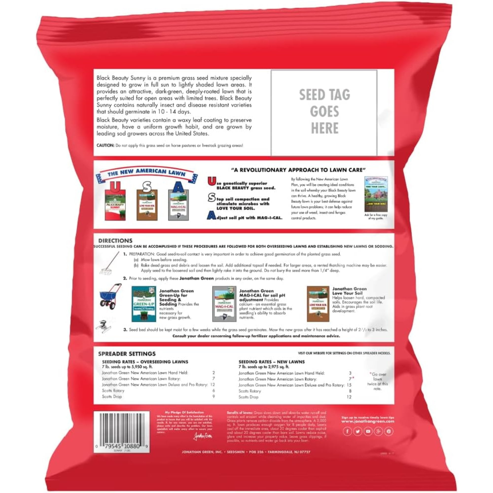 Jonathan Green Black Beauty 7 Lb. 2975 Sq. Ft. Coverage Full Sun Grass Seed
