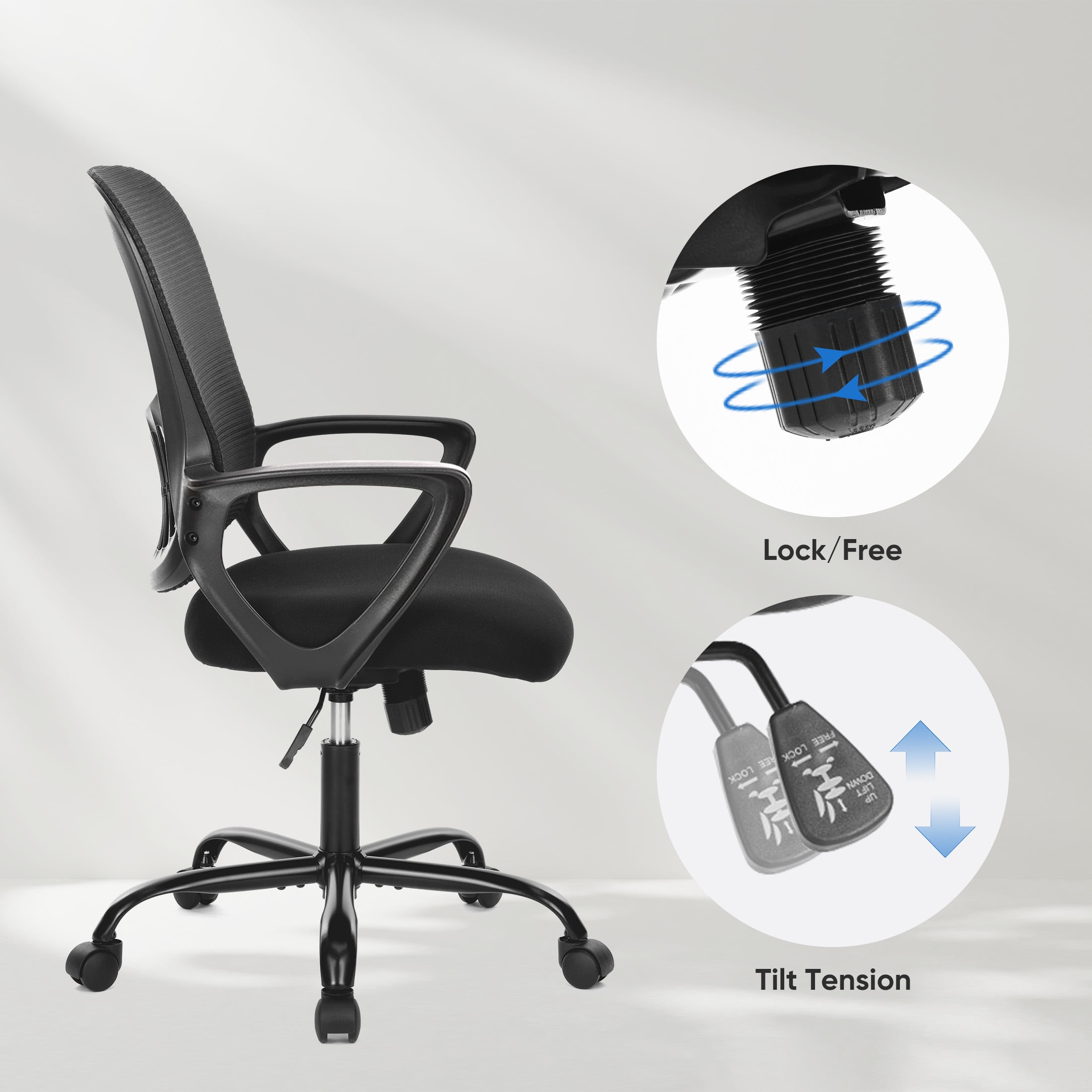 edx Electric Standing Desk & Computer Office Chair Set, 40 x 24 Inches Height Adjustable Desk & Desk Chair, Ergonomic Stand up Desk with Memory Preset for Home Office