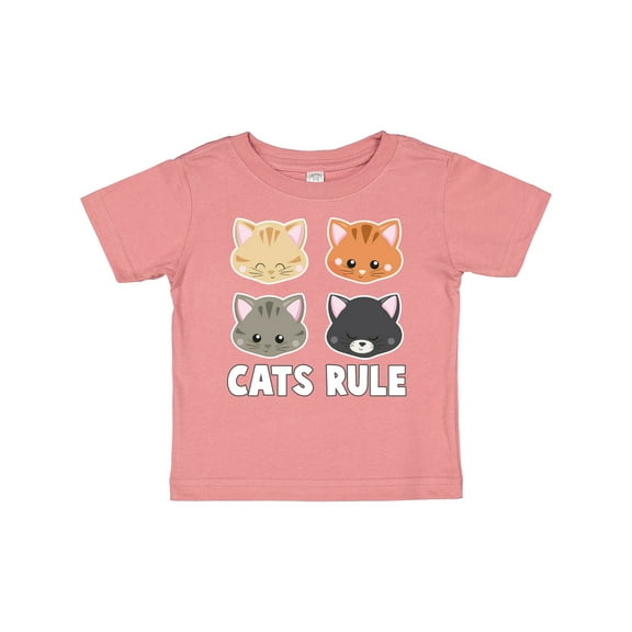 Inktastic Cats Rule with Cat Heads Boys or Girls Baby T-Shirt