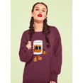 thumbnail image 2 of Toon Style Glass W Beverage Sweatshirt Women -Image by Shutterstock, Female XX-Large, 2 of 4