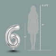 thumbnail image 5 of Silver Number 6 Mylar Foil Balloon 40 inch - Helium or Air Filled Metallic Balloons for Kids 6th Birthday Hbd Party, Anniversary, Graduation Decor, 5 of 9