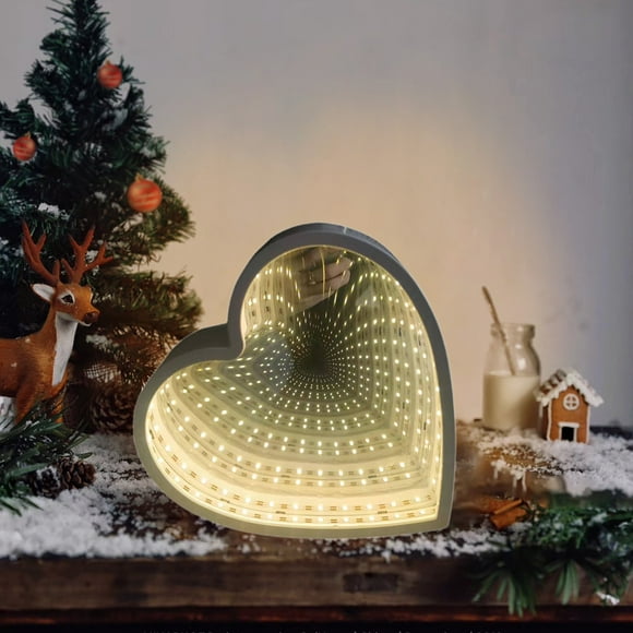Suncoda Night Lights, LED Tunnel Lights Mirror Pentagram Love Shape Lights Decoration Night Lights