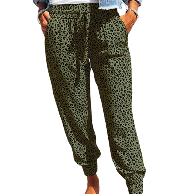 Pantalones deportivos holgados con cintura elástica, cordón ajustable y bolsillos para mujer