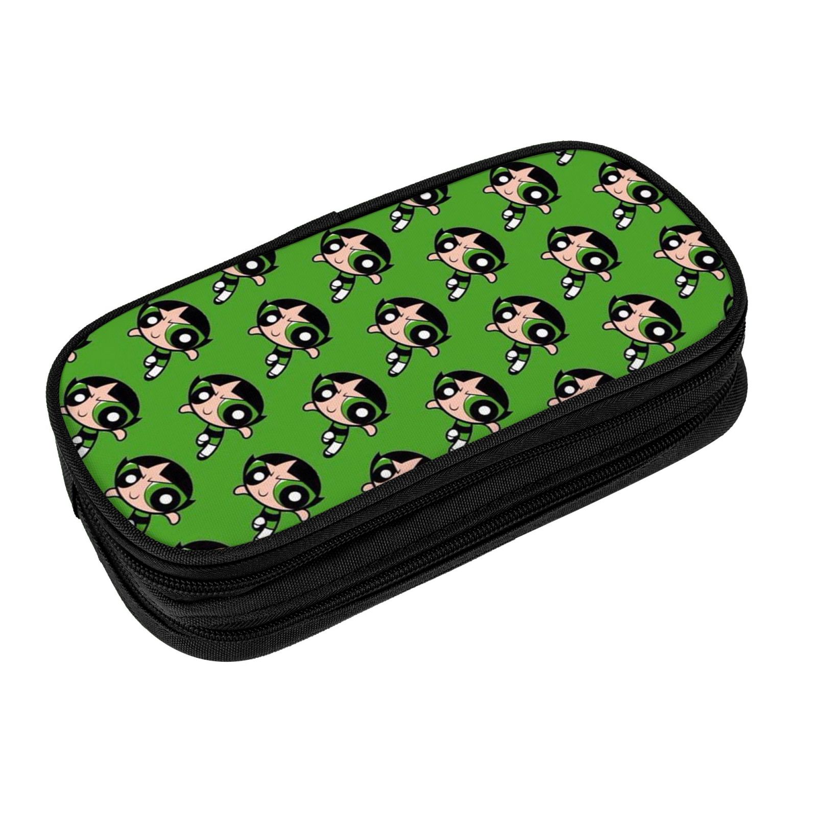 The Powerpuff Gi-rls Pencil Case Large Capacity Pencil Pouch Penbag Office Stationery Organizer Travel Makeup Bag Black