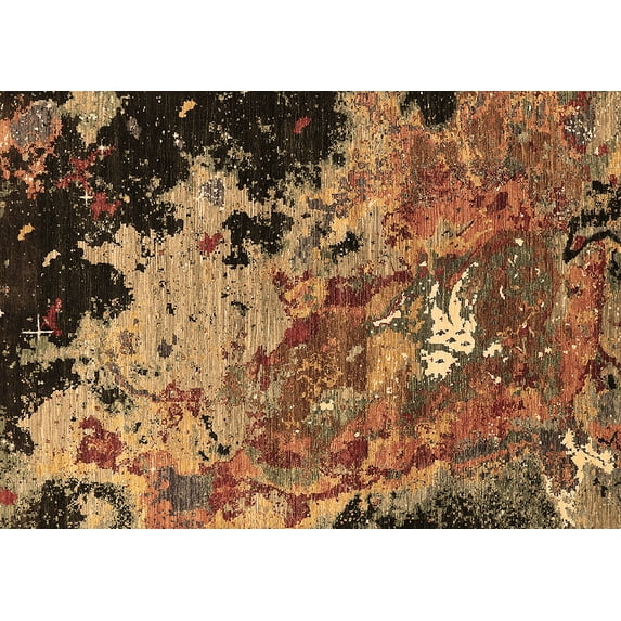 Ahgly Company Indoor Rectangle Oriental Brown Industrial Area Rugs, 2' x 5'