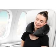 Brookstone Microbead Travel Neck Pillow - Lightweight U-Shaped Travel Pillow for Neck Support