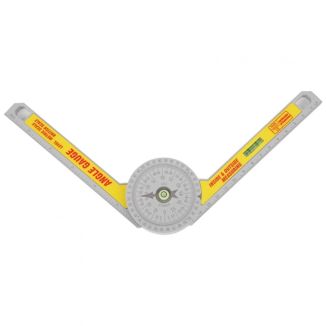 AMONIDA Adjustable 360 Degree Angle Gauge DIY Protractor Goniometer Inside Outside Measuring British Scale