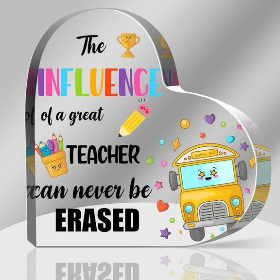 Teacher Gifts for Women Teacher Appreciation Week Gifts Thank You Gift for Teachers Day Teacher Birthday Gifts Unique Teacher Gifts Acrylic Hearts Plaques for Teacher