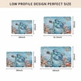 thumbnail image 4 of Blue Coastal Sea Turtle Door Mat Indoor Outdoor,Summer Beach Starfish Botanical Non Slip Welcome Mat with Rubber Backing,Absorbent Fabric Front Door Mats Entryway Rug for Home Patio Entrance 16"x24", 4 of 8