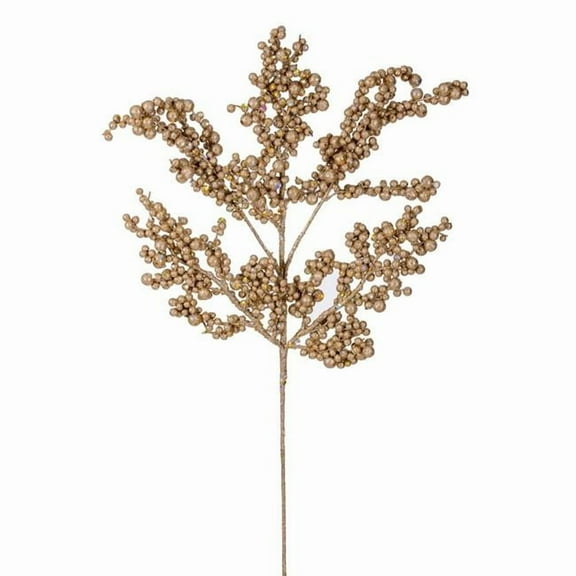 Vickerman P250538UV 14 in. Champagne Glitter Berry Pick UV Spray - 3 per Bag
