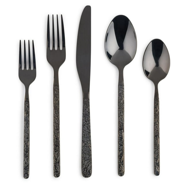 Thyme & Table Lumi Black 20-Piece Flatware Set, Service for 4