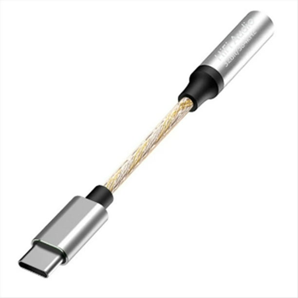 Cable de Interfaz de Audio USB-C una 3,5 mm para Amplificador de Auriculares CX31993, Adaptador de DecodificacióN de Audio HiFi, Convertidor Tipo C Plata.