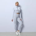 thumbnail image 6 of 3PCS Yoga Set Seamless Sport Set Women Gym Clothing Leggings Women Crop Top Sports Bra Women Fitness Gym Set Womens Outfits Tracksuit, 6 of 10
