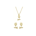 thumbnail image 1 of Set De Collar Y Aretes Diseño Tulipanes Para Mujer Color Oro, 1 of 3