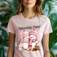 thumbnail image 5 of Christmas Crew Snowman T-Shirt | Cute Holiday Matching Family Tee, Light Pink, Size XL, 5 of 6