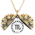 thumbnail image 1 of 12 Constelación del zodiaco Collar con medallón de girasol Letra inspiradora Collar con colgante de girasol Collar de cadena de clavícula Regalo de joyería para mujer Novia Wmkox8yii  fajkfhkj192, 1 of 1