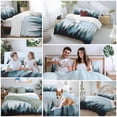 thumbnail image 6 of Forest Turquoise Bedding 3 Piece Duvet Cover Set Queen Size, Retro Trees Silhouette Landscape Soft Microfiber Comforter Cover with Zipper Closure & Pillowcases, Wrinkle & FadeResistant Quilt Cover, 6 of 9