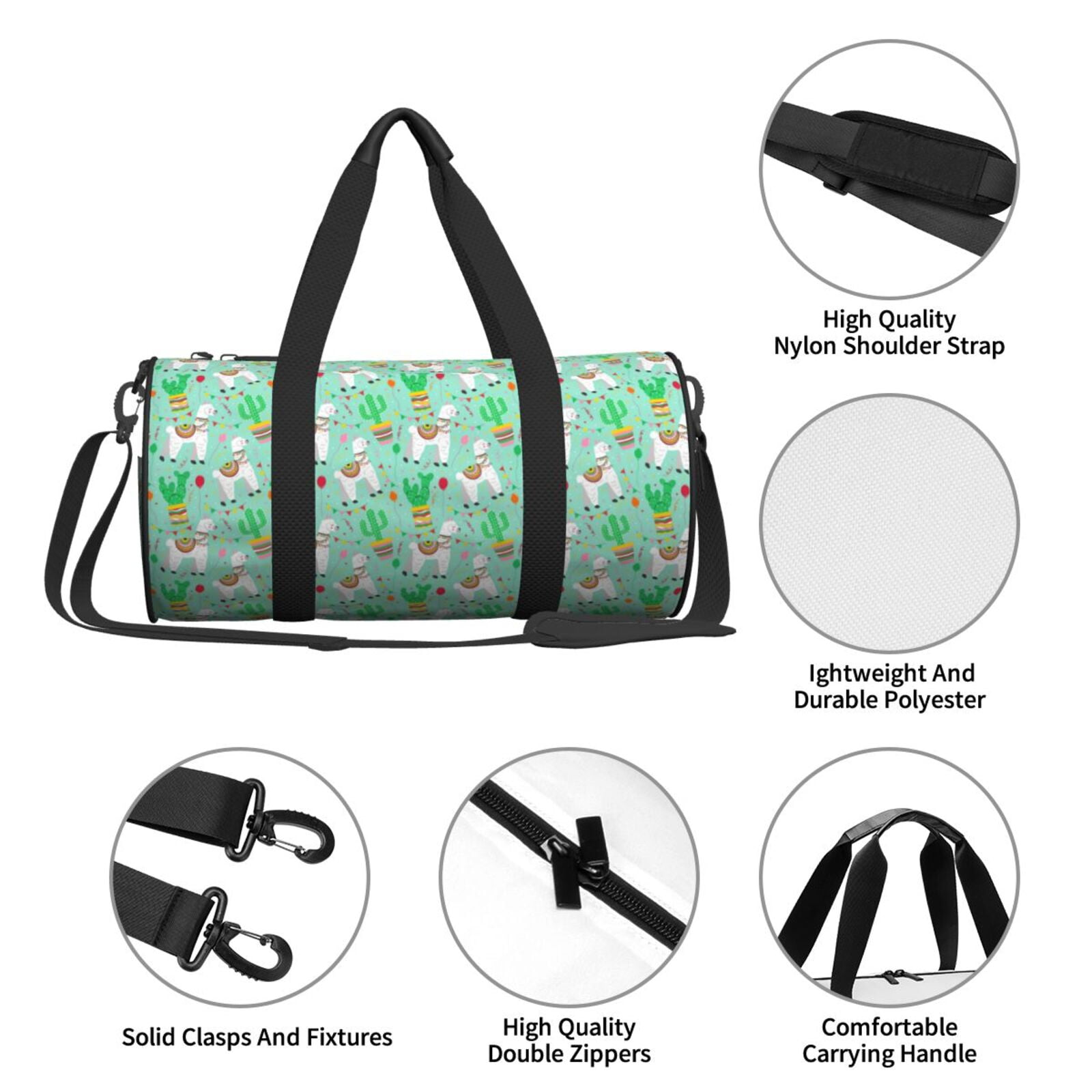 Vsdgher Cute Alpaca 1 45L Foldable Duffel Bag, Sports Gym Bag,Overnight Bag, Portable Weekender Bag for Airplanes