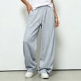 thumbnail image 4 of Xdegoge Womens Straight Leg Sweatpants Drawstring Athletic Lounge Pants Baggy Y2K Trousers Casual Comfy Workout Everyday Track Pants with Pockets, 4 of 5