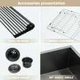 thumbnail image 4 of Logmey 33"x19"Kitchen Sink Single Bowl Black Stainless Steel with Drainer Undermount, 4 of 9