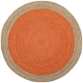 thumbnail image 3 of Safavieh Natural Fiber Round Collection NF801B Handmade Boho Braided Jute Area Rug, 5' x 5' Round, Orange, 3 of 4