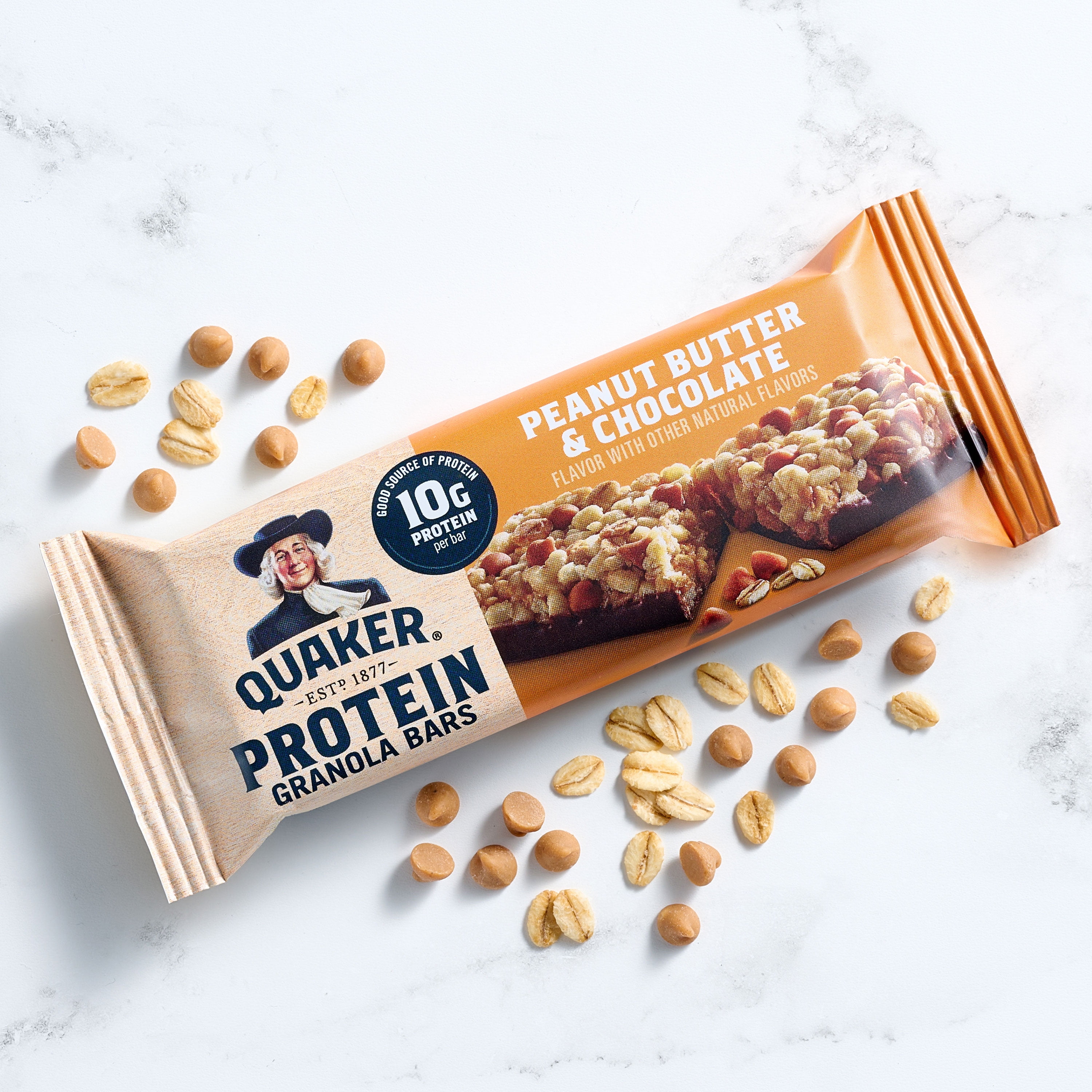 (3 pack) Quaker Peanut Butter & Chocolate Protein Granola Bars, 5 Count