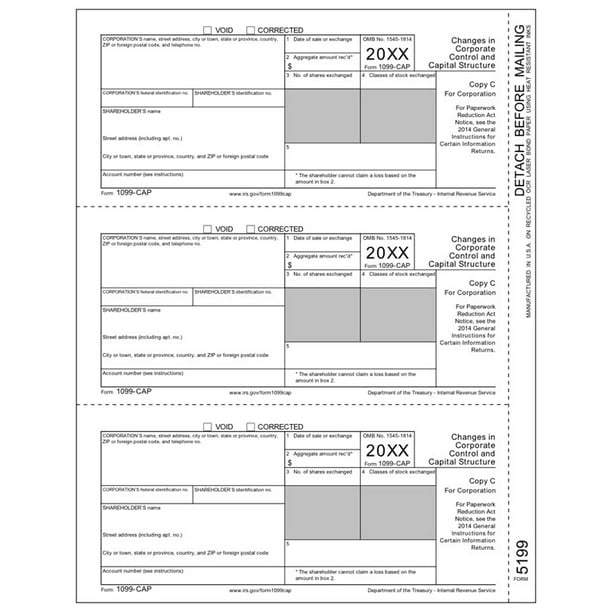 Irs Approved 1099 Cap Laser Copy C Tax Form Walmart Com Walmart Com