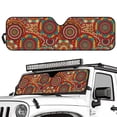 thumbnail image 2 of HUIACONG Windshield Sun Shade for Jeep Wrangler JK JKU JL JLU1997-2024,Window Sun Visor for UV Rays & Heat Protection,Brown Mandala Windshield Sunshade, 2 of 6
