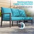 thumbnail image 5 of Muphyers 8 Piece Aluminum Patio Furniture Set, All Weather Patio Conversation Sets, Swivel Rocking Chairs and Ottomans, 5.1" Cushions Outdoor Couch for Porch, Garden, Backyard, Deck,Turquoise, 5 of 15