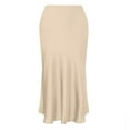 thumbnail image 4 of Aayomet Women's Skirts Women Long Maxi Skirt Bodycon High Waist Slite Basic Skirts Elastic Stretchy Dress (Gold,M), 4 of 5