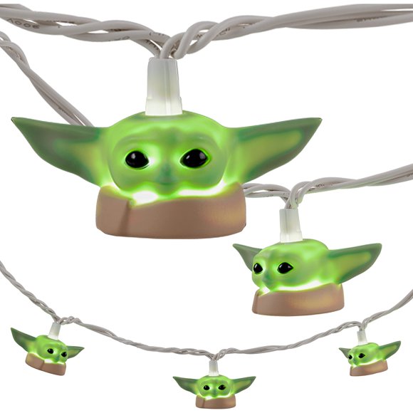 Cadena de luces STAR WARS Baby Yoda Grogu, 10 LED, 3 m, color blanco frío